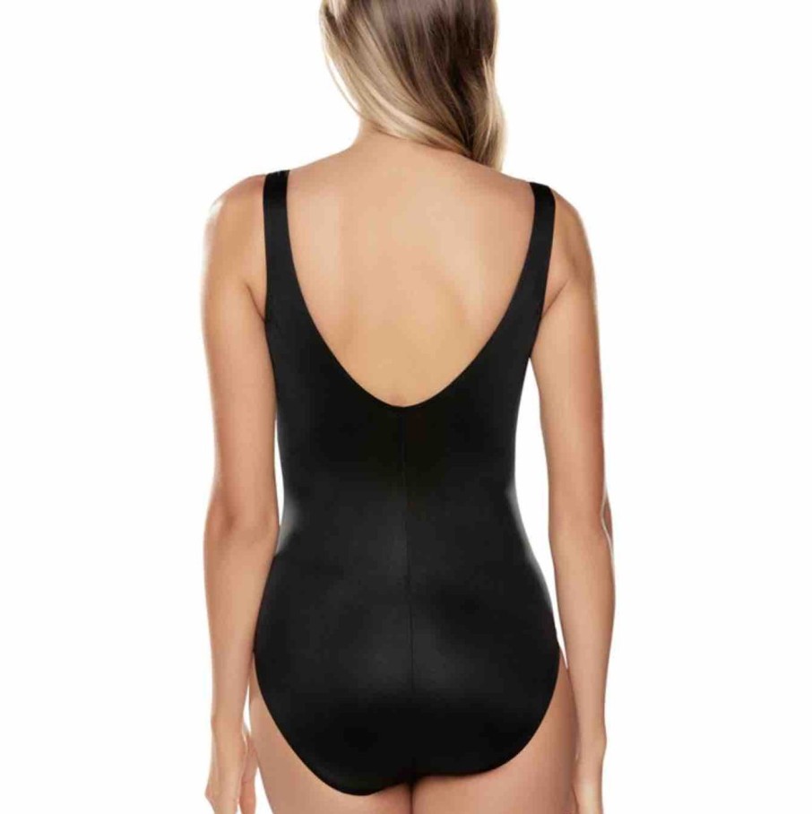 Swim Miraclesuit Control Swimsuits | Twisted Sisters Esmerelda Plunge Shaping Swimsuit