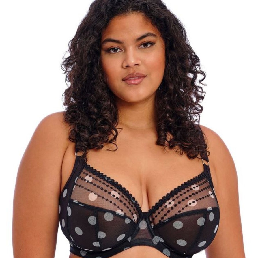 Lingerie Elomi Plunge Bras | Matilda Black Dot Plunge Bra