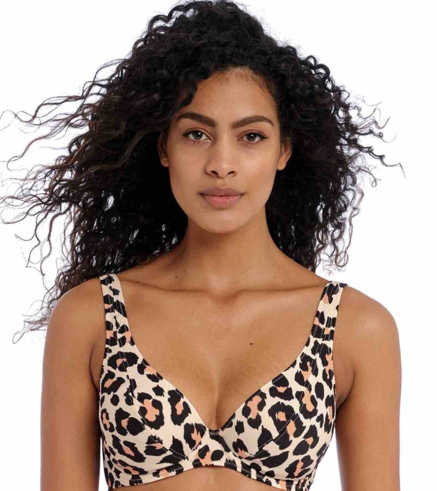 Swim Freya Swim Plunge Bikinis | Animal Instinct High Apex Bikini Top