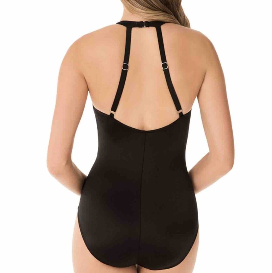 Swim Miraclesuit Control Swimsuits | Rock Solid Wrapsody Halter Neck Shaping Swimsuit