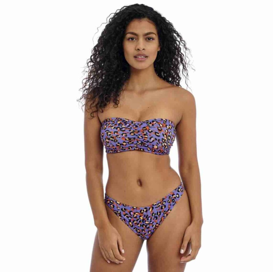 Swim Freya Swim Bandeau Bikinis | Santiago Nights Leopard Bandeau Bikini Top