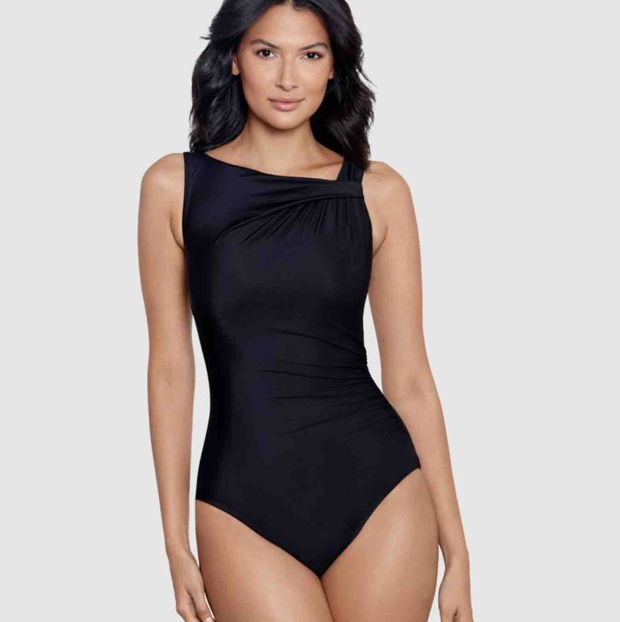 Swim Miraclesuit Control Swimsuits | Avra Underwired High Neck One Piece Shaping Swimsuit