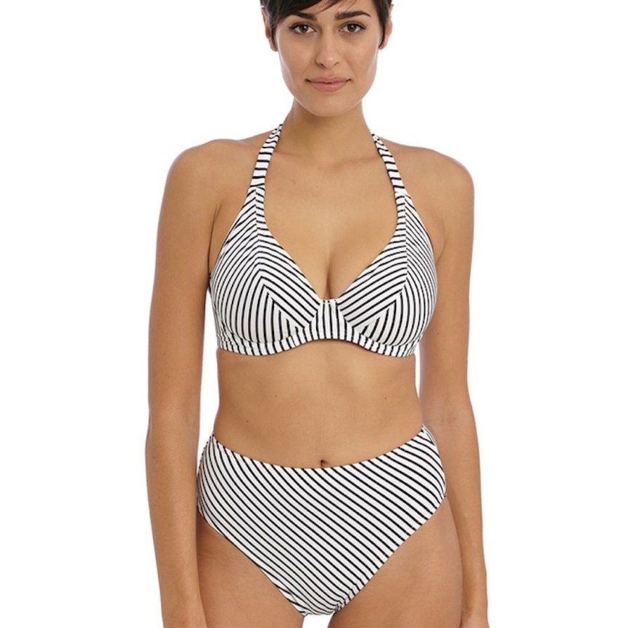 Swim Freya Swim Halterneck Bikinis | Jewel Cove Stripe Banded Halter Bikini Top