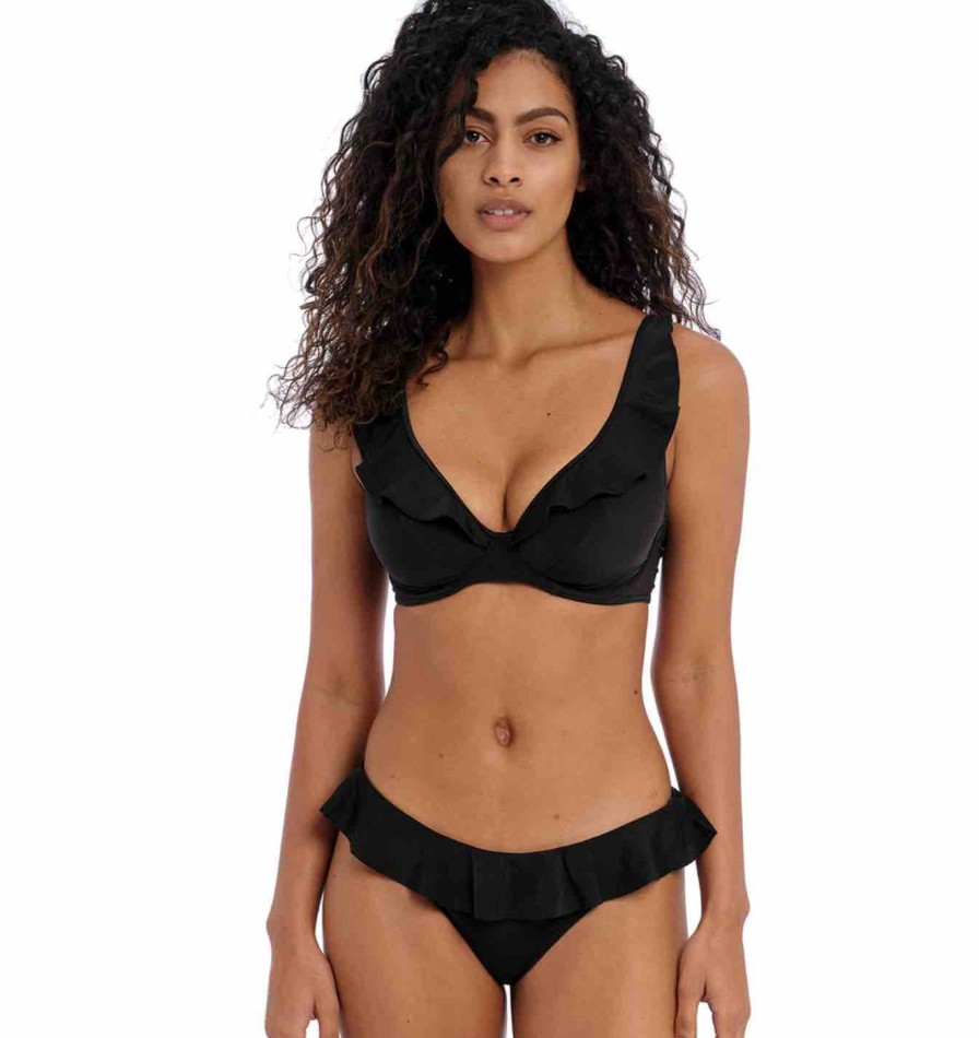 Swim Freya Swim Halterneck Bikinis | Jewel Cove Plain High Apex Bikini Top With J Hook