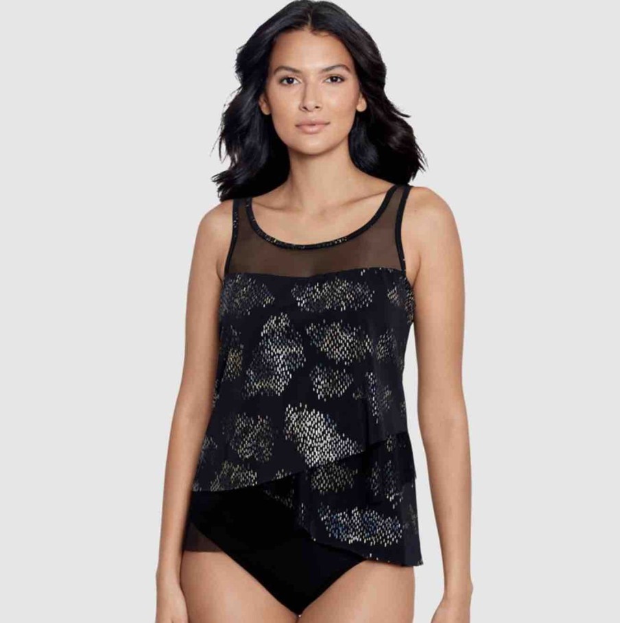 Swim Miraclesuit Balcony Tankinis | Iridium Mirage Loose Fit Slimming Underwired Tankini Top