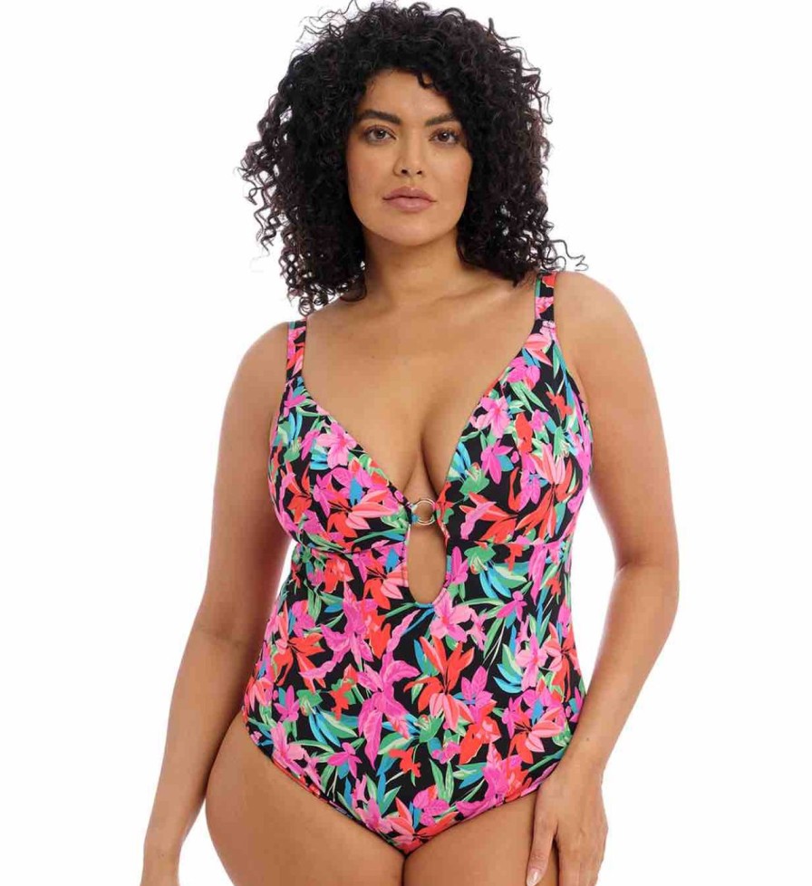 Swim Elomi Swim Plunge Swimsuits | Savaneta Wirefree Swimsuit