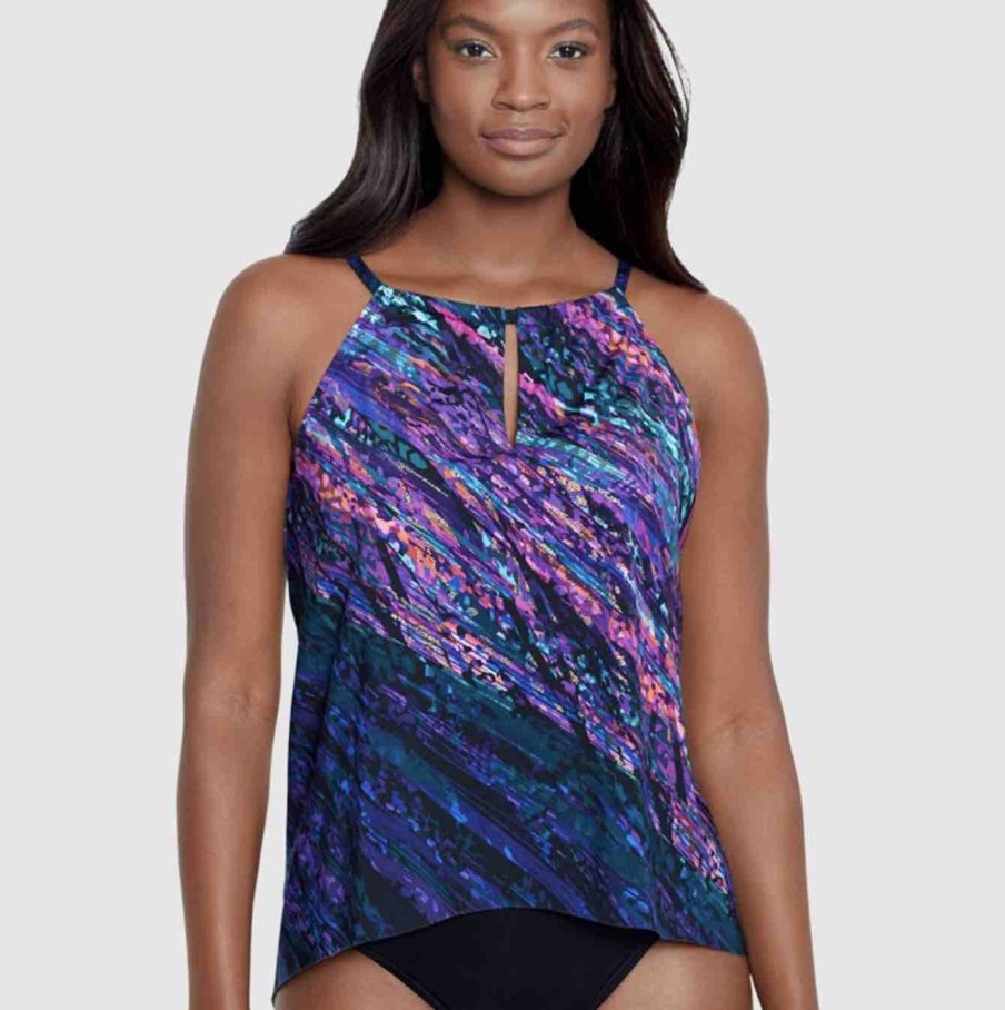 Swim Miraclesuit Wirefree Tankinis | Mood Ring Slimming Peephole High Neck Tankini