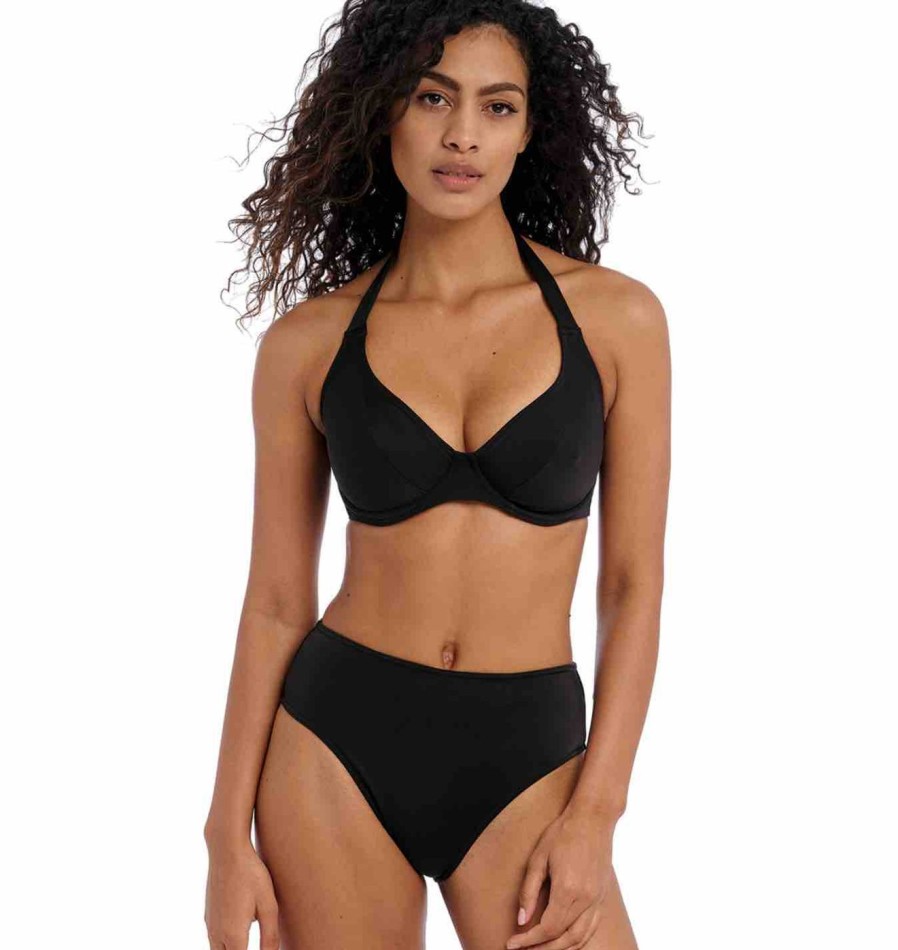 Swim Freya Swim Halterneck Bikinis | Jewel Cove Plain Banded Halter Bikini Top