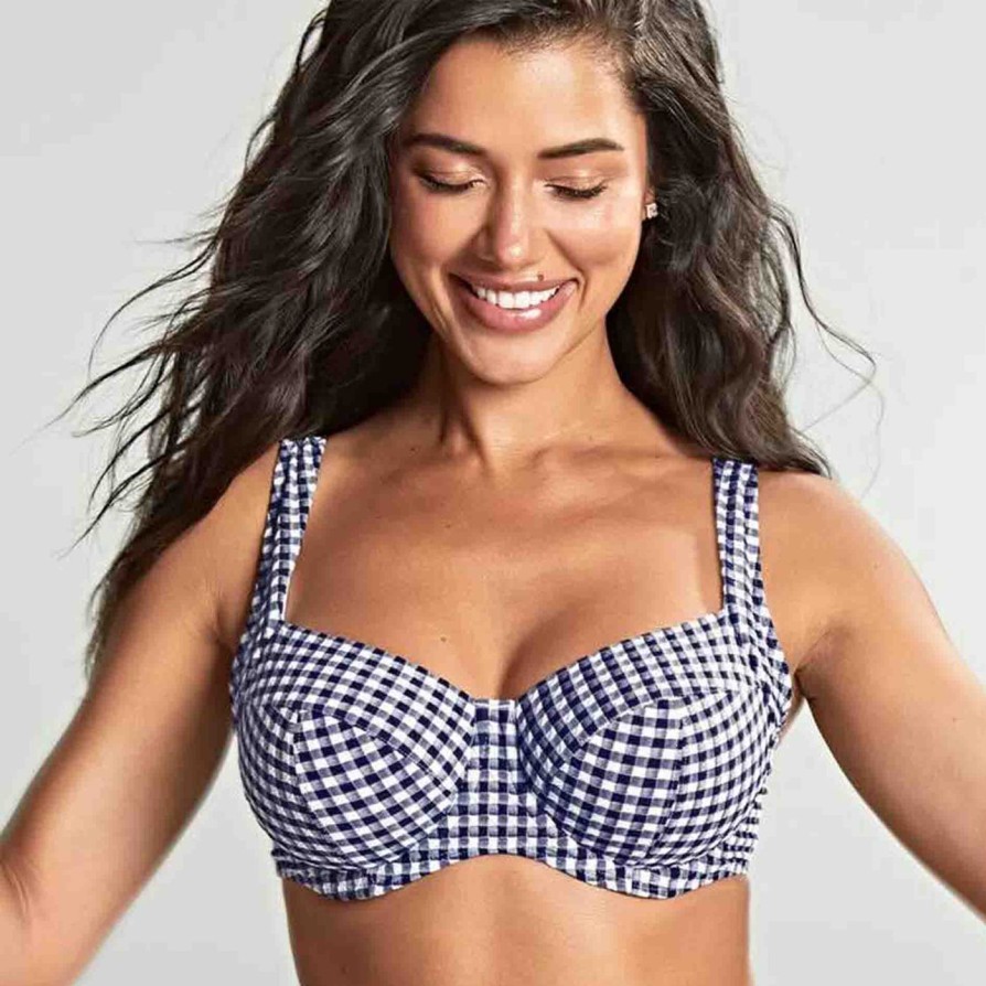 Swim Panache Balcony Bikinis | Gingham Full Cup Bikini Top