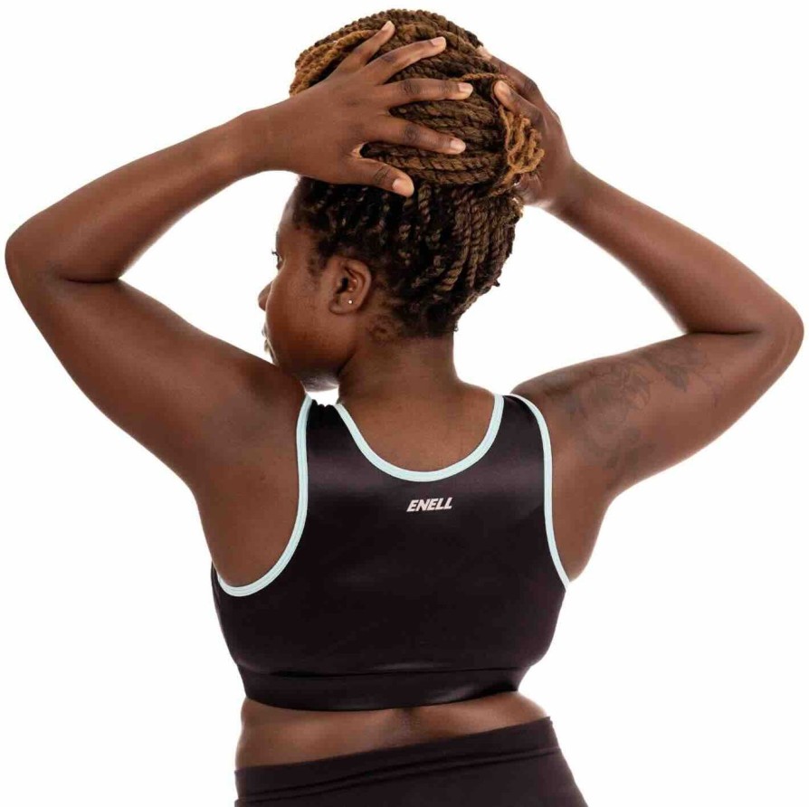 Sports ENELL High Impact | Enell Black With Radiance Blue Sports Bra