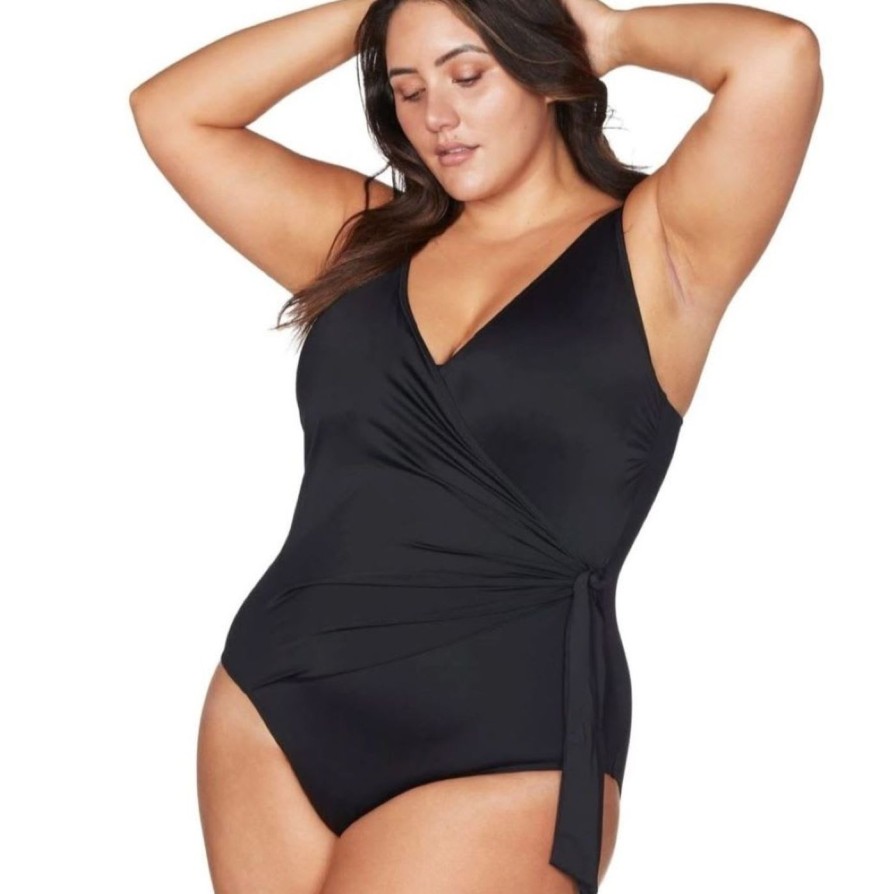 Swim Artesands Plunge Swimsuits | Hues Hayes D/Dd Cup Underwire Swimsuit