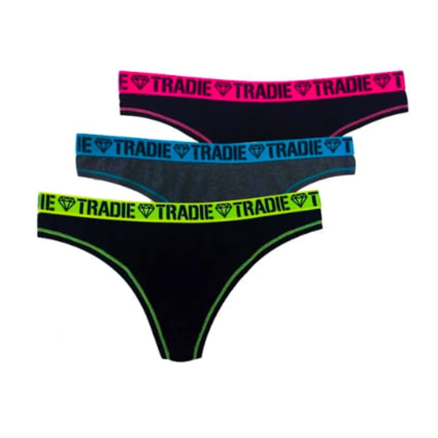 Lingerie Storm in a D cup Thongs | Tradie Lady 3Pk G-String