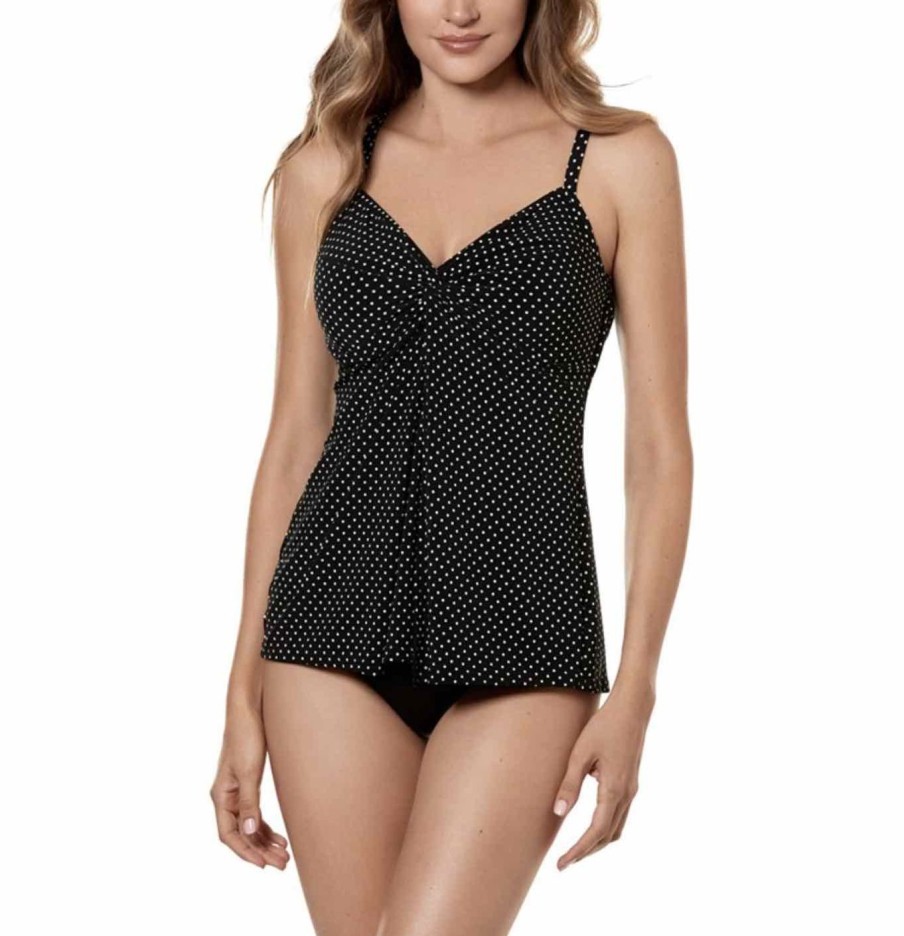 Swim Miraclesuit Balcony Tankinis | Must Have Pin Point Love Knot Underwired Tankini Top