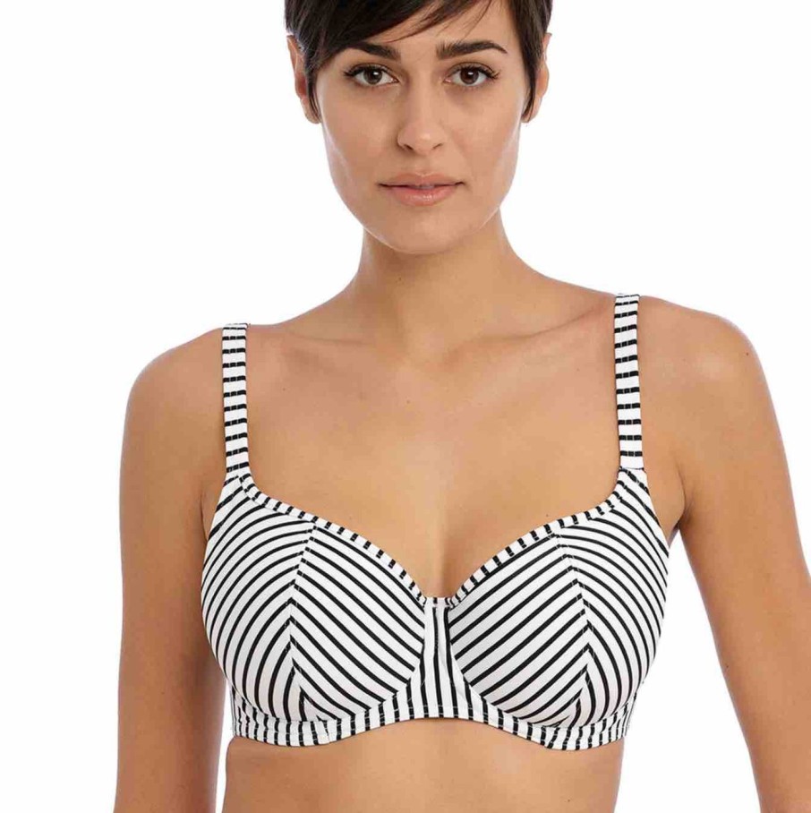 Swim Freya Swim Balcony Bikinis | Jewel Cove Stripe Sweetheart Padded Bikini Top